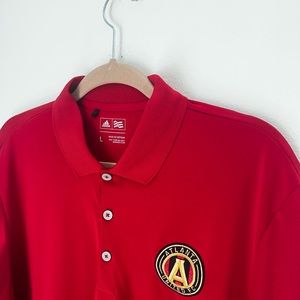 Atlanta United FC Men’s Red Polo Shirt, Size L, Adidas, MLS